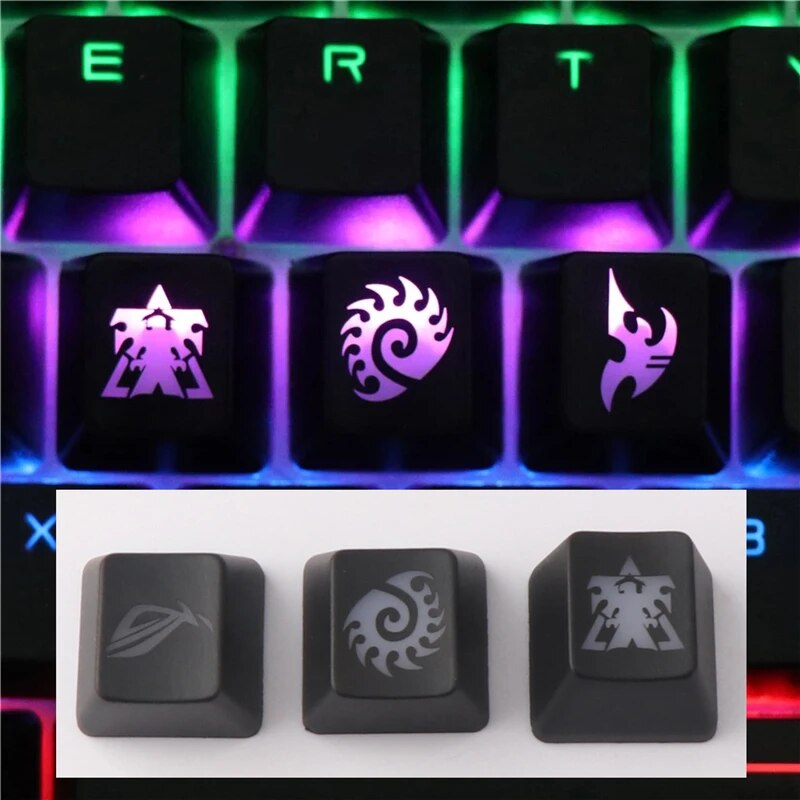 Backlit Mechanical Keycap Gaming Keyboard Buttons World Of Warcraft DOTA Mercy ABS Light Transmission Game Player Accessories. 