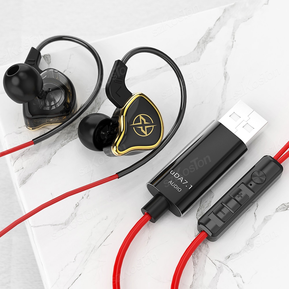 USB Gaming Headphones 7.1 Surround Sound Wired Headset with Microphone Noise Cancelling Earphone for PC Computer PS4 PS5 Laptop. 