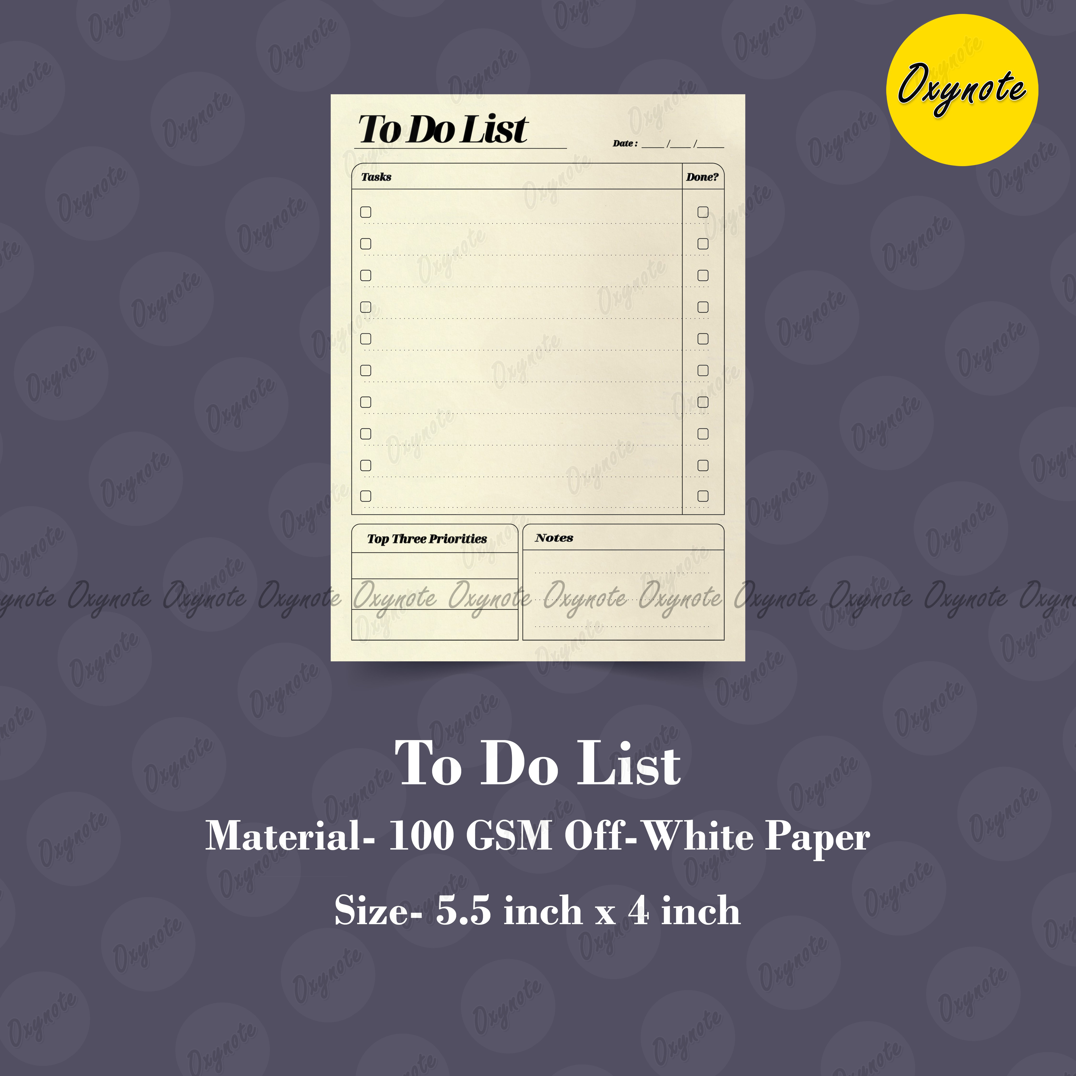 To Do List by Oxynote (50 Sheets). 