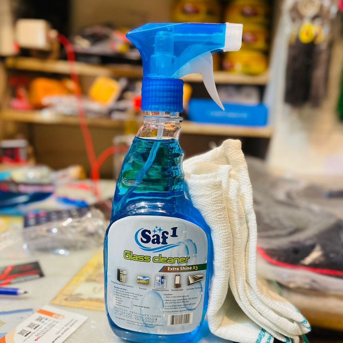 SAF -1 Glass Cleaner Extra shine X3 Special for car and home/office ...