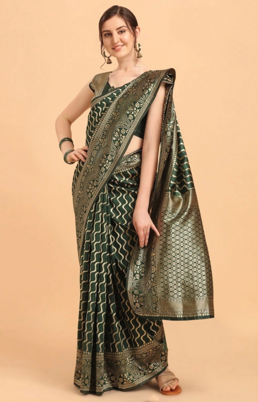 Latest & Exclusive Luxury Stylish Glorious Design Saree With Gorgeous Blouse Piece For Woman – 69