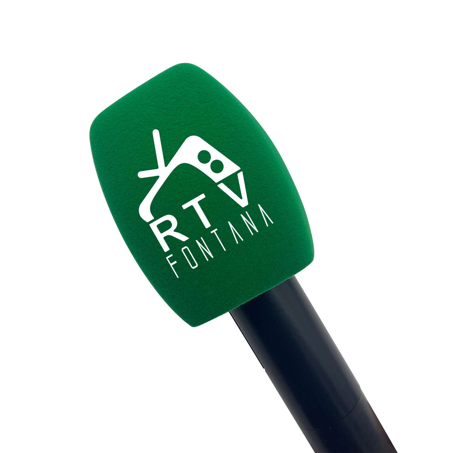 Flocking Square Foam Customized Logo Tv Stations Reporters Interview Mic Sponge Windscreen For Handheld Interview Microphones. 
