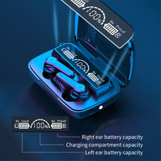 M19 Earbuds TWS Earphone Touch Control Wireless Bluetooth 5.1 Headphones With Microphone With flashlight - Black - Bluetooth Headphone - Bluetooth Headphone. 