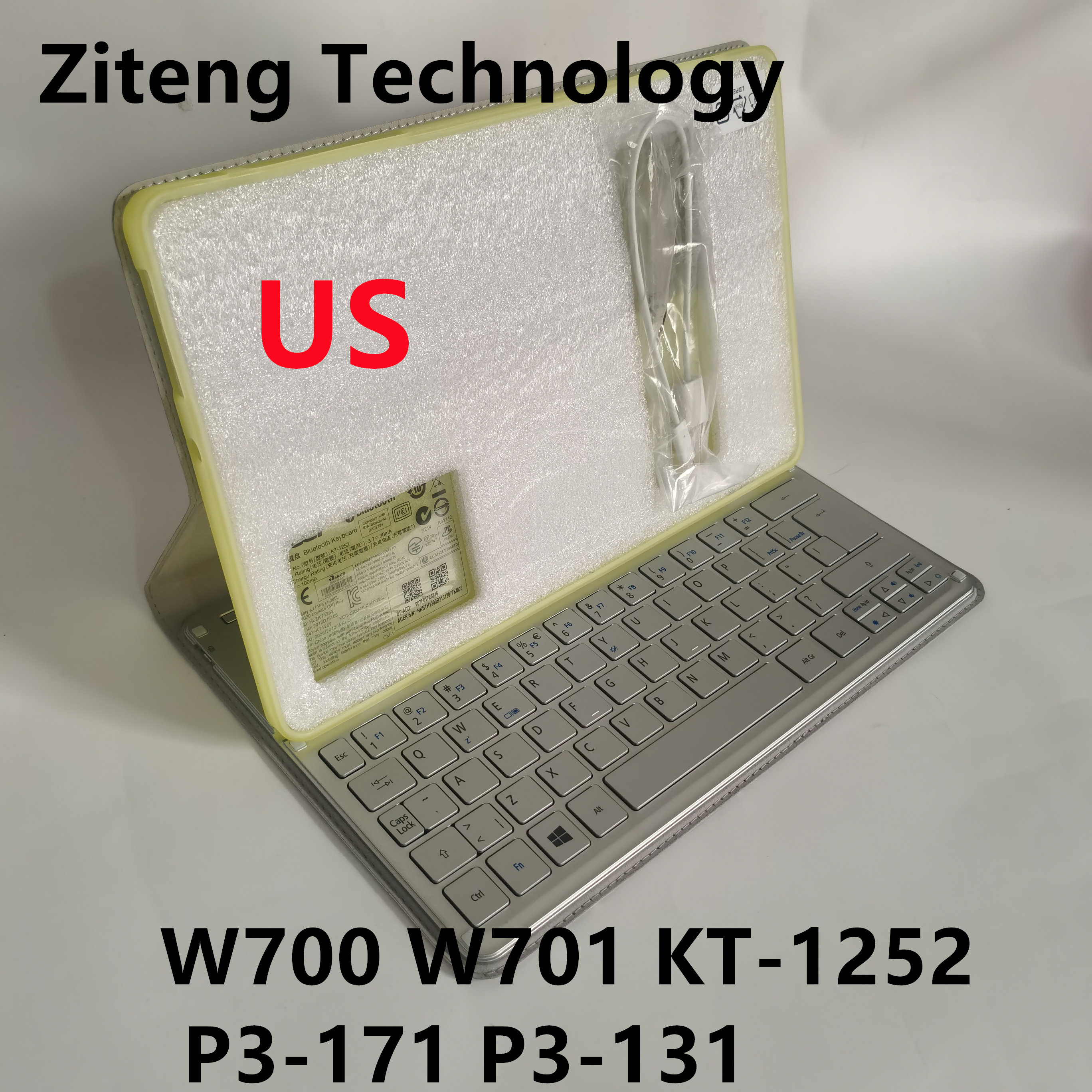 NEW for Acer W700 W701 P3-171 P3-131 KT-1252 keyboard Silver US layout Wi-Fi bluetooth keyboard 11' inch