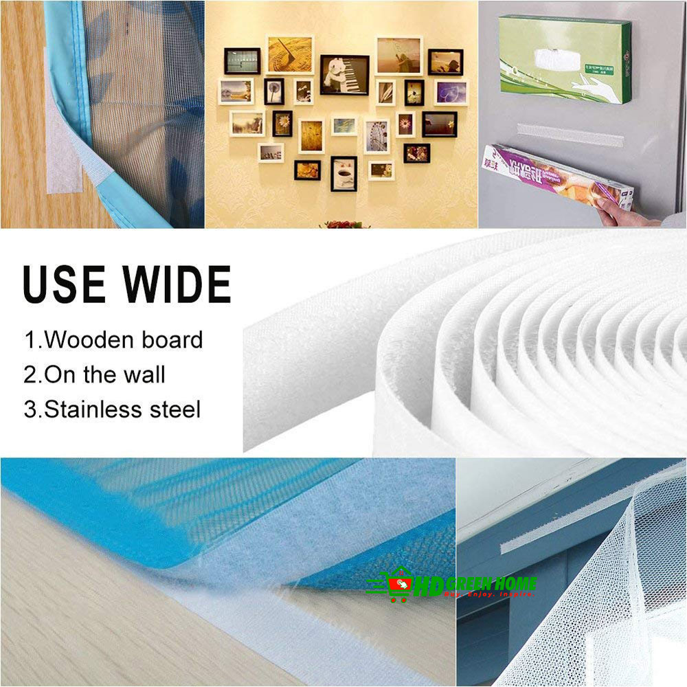 2M × 3cm Self Adhesive Hook and Loop Velcro Tape Double Sided Sticky Back Velcro Strip (White). 