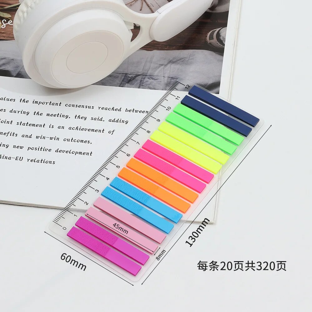 KindFuny 320 Sheets Transparent Sticky Notes Self-Adhesive Posted It Annotation Books Bookmarks Memo Pad Index Tabs Stationery. 