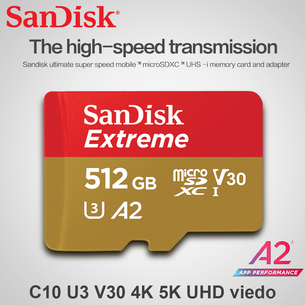 SanDisk Extreme micro SD Card 4K 5K UHD Video UHS-I Trans Flash Cards for Instar360 Camera GoPro DJI UAV Memory micro SDXC Card