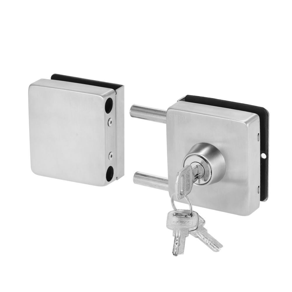 KOGEEK Entry Gate 10-12mm Glass Swing Push Sliding Door Lock with 3 Keys. 