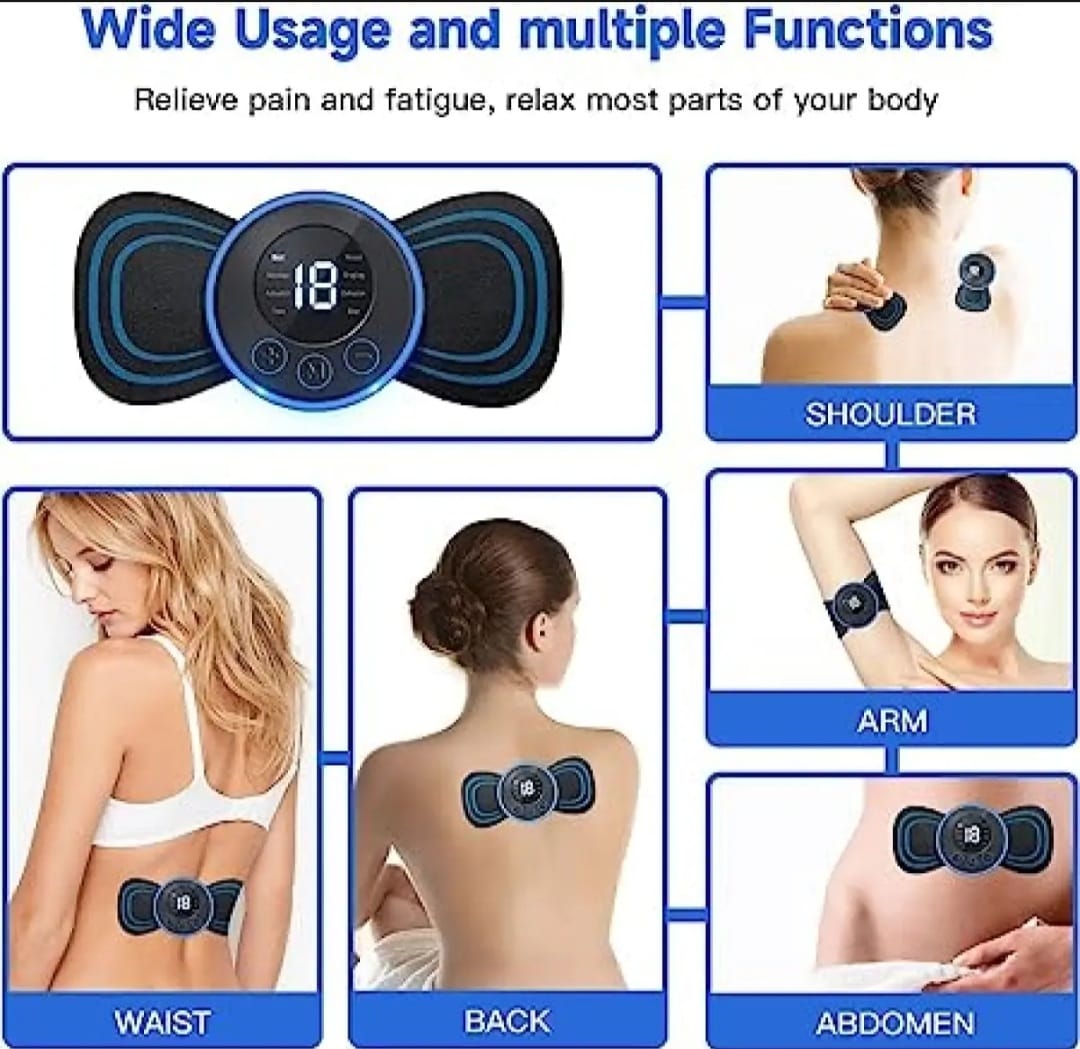 EMS Mini Pocket Neck/Body Pulse Massager  (Buy only Machine+ Pad / only Pad / only Machine or Both)  Your Ultimate Portable Relaxation Solution with Single Pad Design for Targeted Relief. 