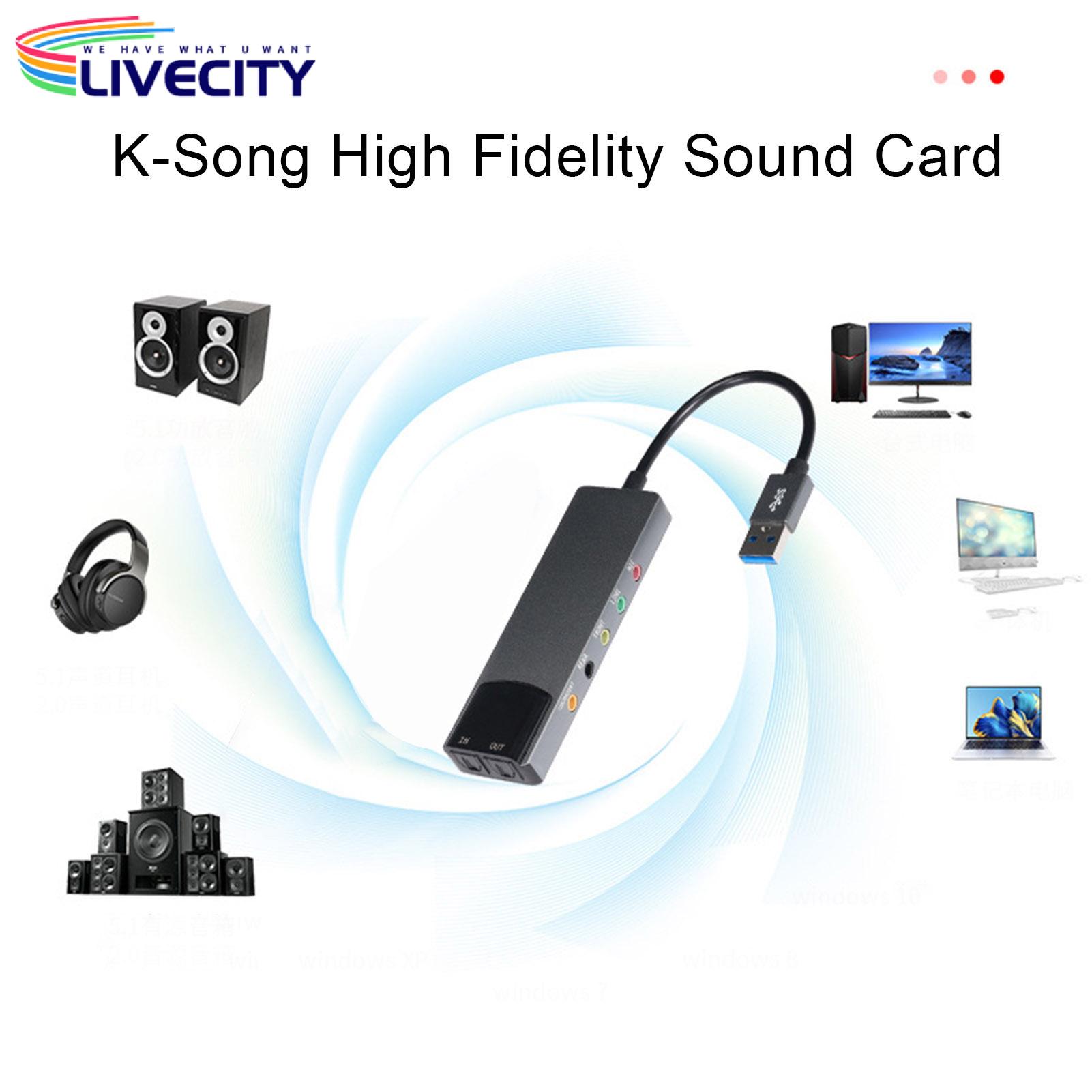 External Sound Card Usb 2.0 Usb External Sound Card for Pc Laptop Amplifier Recording Optical Spdif Input Windows 8/7/xp Compatible Multifunctional Audio Adapter Usb Audio Controller. 