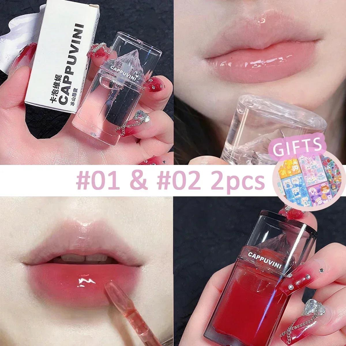Ice Mountain Lip Gloss Honey Lip Oil Crystal Jelly Lip Glaze Moisturizing Transparent Waterproof Liquid Lips Makeup Cosmetics