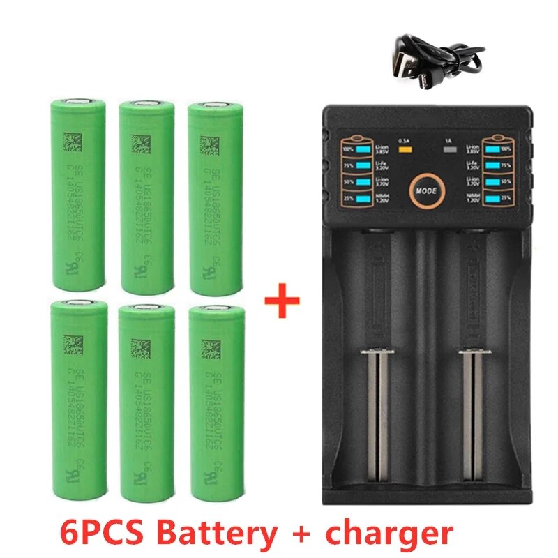 New original 3.7 V 3000 MAH 18650 battery for us18650 Sony VTC6 30A toys tools flashlight battery+USB Charger. 