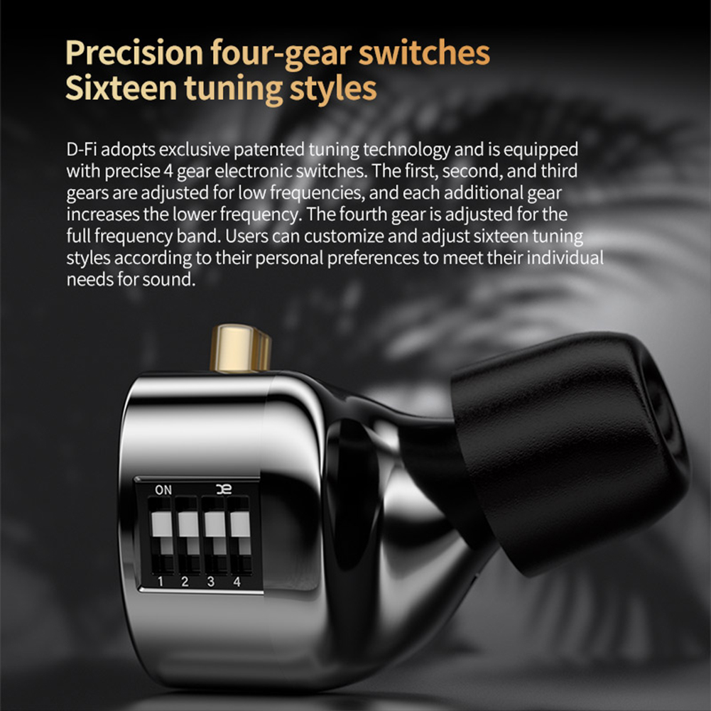 KZ DFi D-Fi Wired Best In Ear IEMs HiFi Earphones 4 Level Tuning Switches Innovative Precise Method Dynamic Headphone Monitor. 