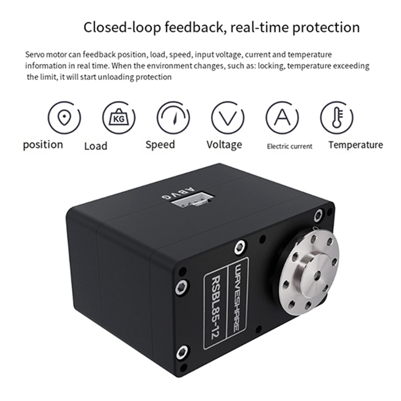 NAMUNY 85KG.cm Motor Aluminum Alloy High Precision High Torque Programmable 360° Magnetic Encoder RS485 Servo Motor,A. 