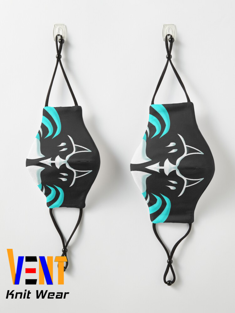 Dark Kitsune Face Cyan Six Layers Protective FaceMask For Men And Women  Six Layer Stylish Face Mask For Men And Women. 