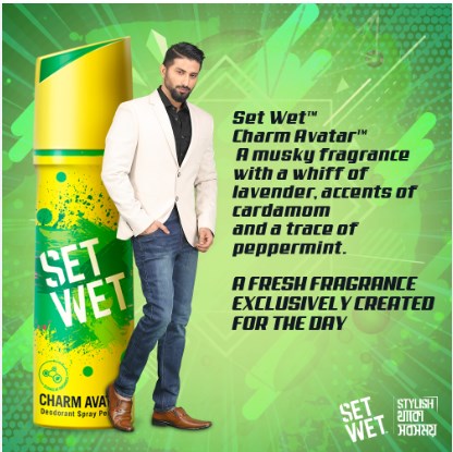 Indian product Set Wet CHARM AVATAR body spray used for male/female - 150 ml. 