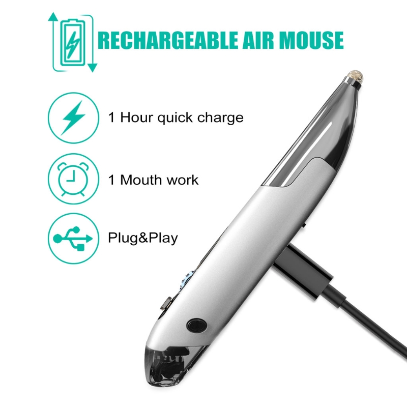 Rechargeable Right and Left Hand 1200 DPI 2.4G USB Wireless Mouse with Micro USB Type C Adapter Touch Pen Function for PC Laptop. 