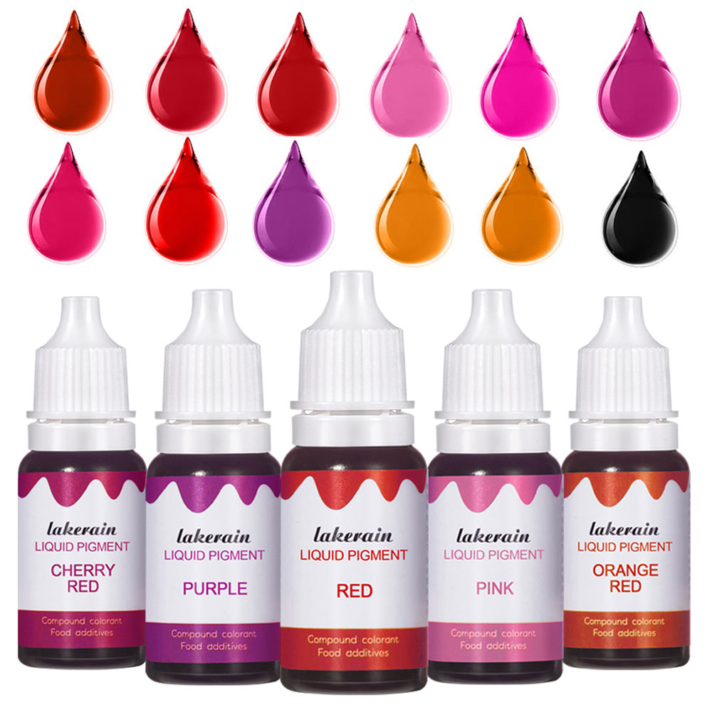 New 10ml Liquid Pigment for Lip Gloss Color Pigment Dyeing Colorant Water Oil Double Use Lipglos Diy Slime Epoxy Bake Sugar. 