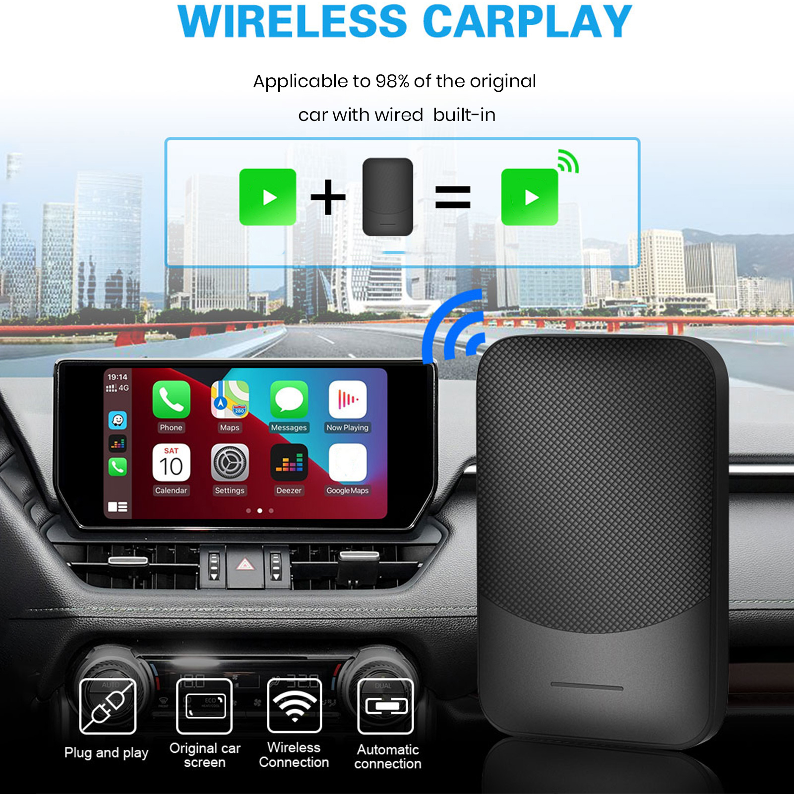 Wireless for Carplay Adapter Wireless Carplay Android Auto Adapter Plug Play Usb Dongle for Seamless Connectivity in Car Southeast Asian Buyers' Choice Car Wireless Adapter. 