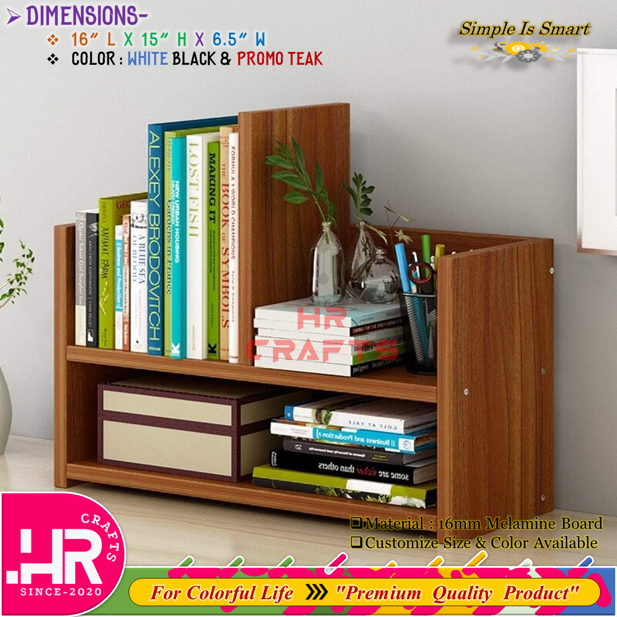 Desktop Bookshelf-Small Bookshelf-File Shelf-Office Bookshelf -Storage Organizer-Display Shelf Rack-Desk Organiser-Desk Storage Shelf-HR Crafts. 