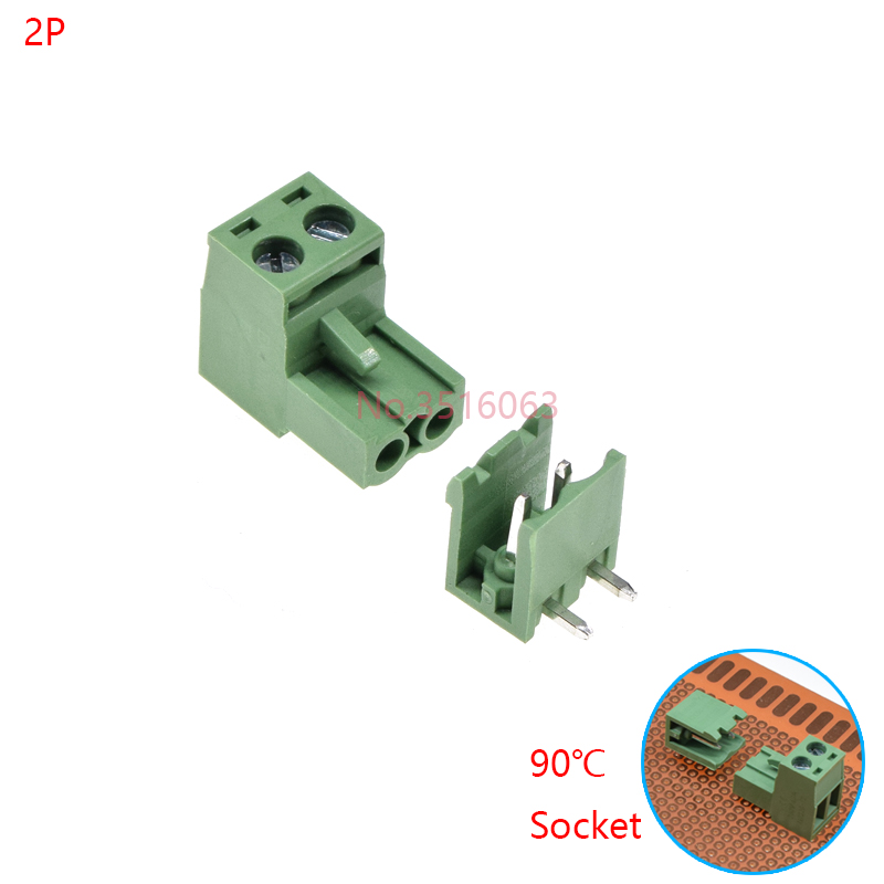 10SETS 2EDG 2/3/4/5/6/7/8/9 pin screw terminal block connectol r 5.08MM pitch PLUG + Straight PIN HEADER SOCKET for 2p 3p 4p. 