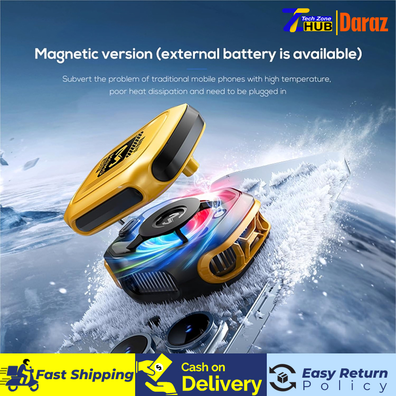 MEMO CX12 Magnetic Phone Cooler Fan with Battery & Digital Display | 10W Powerful Cooling Radiator for Gaming & Long Use. 