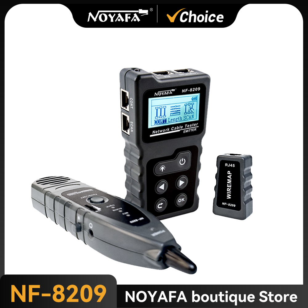 NOYAFA NF- 8209 Network Cable Tracker Cat5 Cat6 PoE Tester Detect Voltage Measure Fault Distance Cable Tester with NCV Lamp