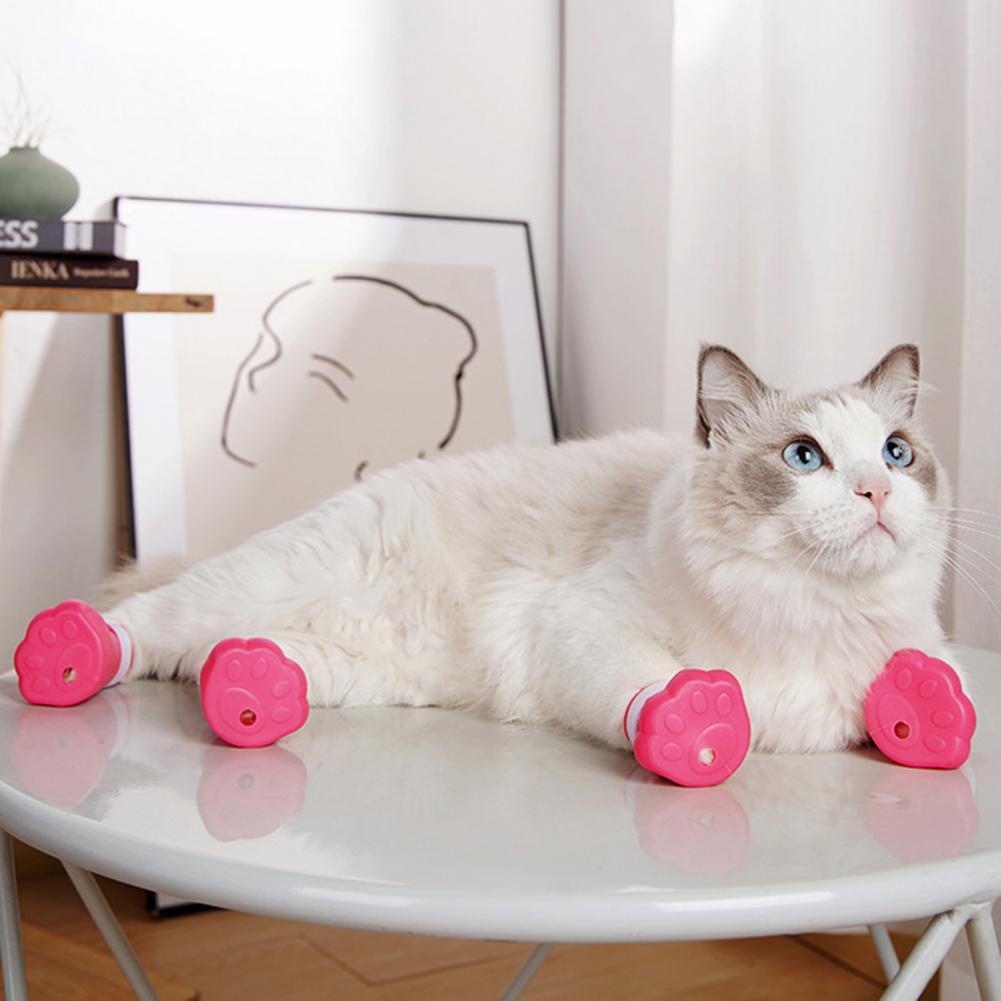 Useful Cat Shoes Anti-Shedding Open Design Pet Cat Kitten Paw Nail Boot Breathable Cat Foot For Home. 