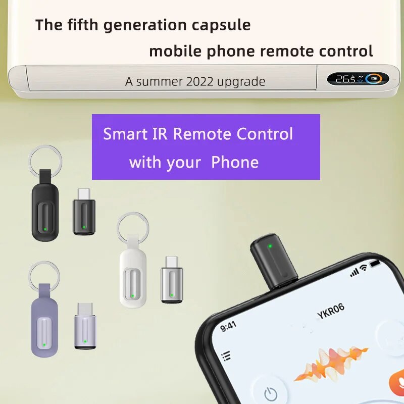2023 New Smartphone IR Mini Adapter Smart Infrared Remote Control Type C IR Blasters Phone APP Control for TV Air Conditioner. 