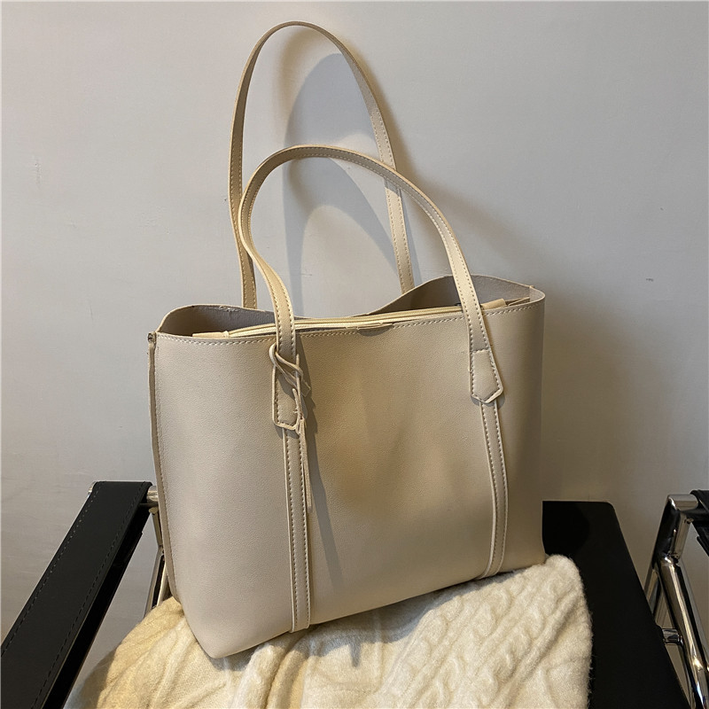 Autumn and Winter Big Bag Women's 2021 New Korean Version Trendy Simple Large Capacity Soft Leather Tote Bag Casual and Versatile Shoulder Bag. 