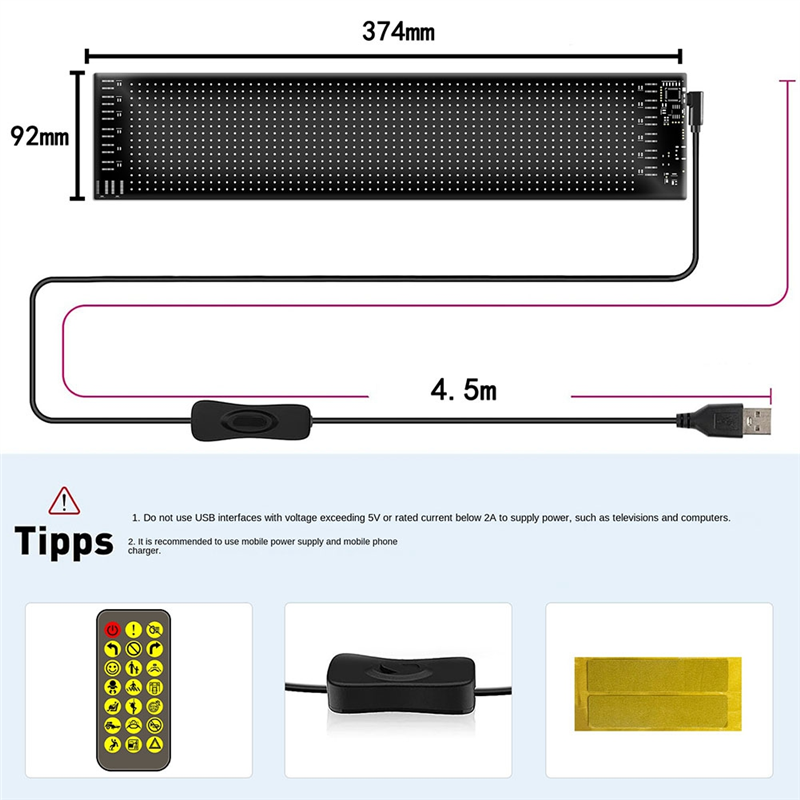 LED Matrix Panel Programmable Flexible Screen IP65 Display,B. 