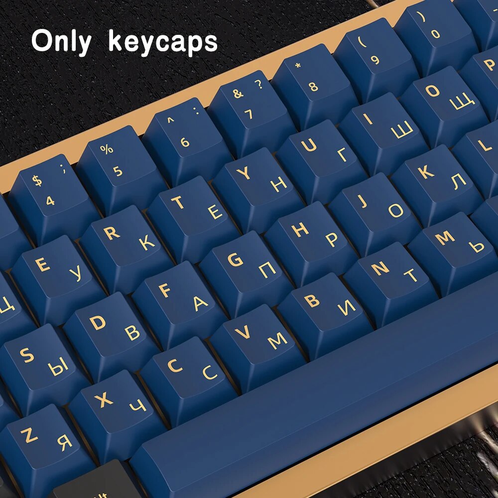 BLUE/RED Samurai Japanese/Korean/German/Spanish/French PBT Keycaps ISO layout Cherry Profile For GMK Custom Mechanical Keyboard. 