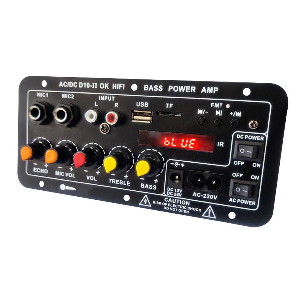 D10-II 12V 24V Car Bluetooth Amplifier Board AUX TF Card USB 30-120W For 4 Ohm 40W Speaker 220V EU Subwoofer Audio Amp Module. 