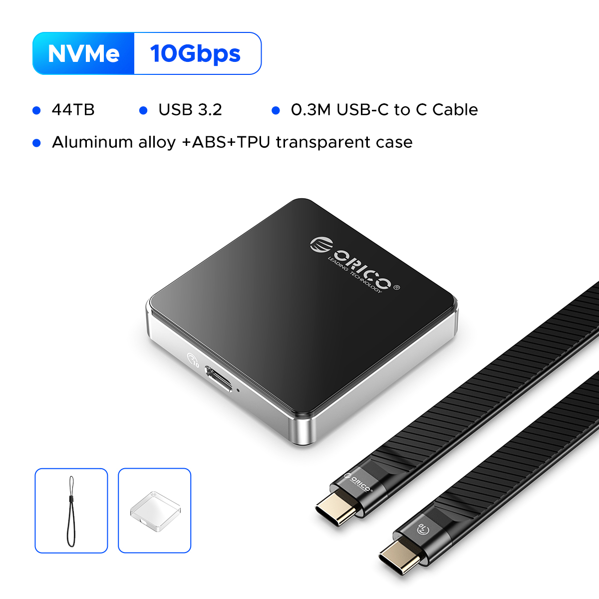 ORICO Magnetic 2230 M.2 NVMe SSD Enclosure 10Gbps M.2 to USB Type C External Adapter for iPhone 15 Pro Max ProRes MacBook. 
