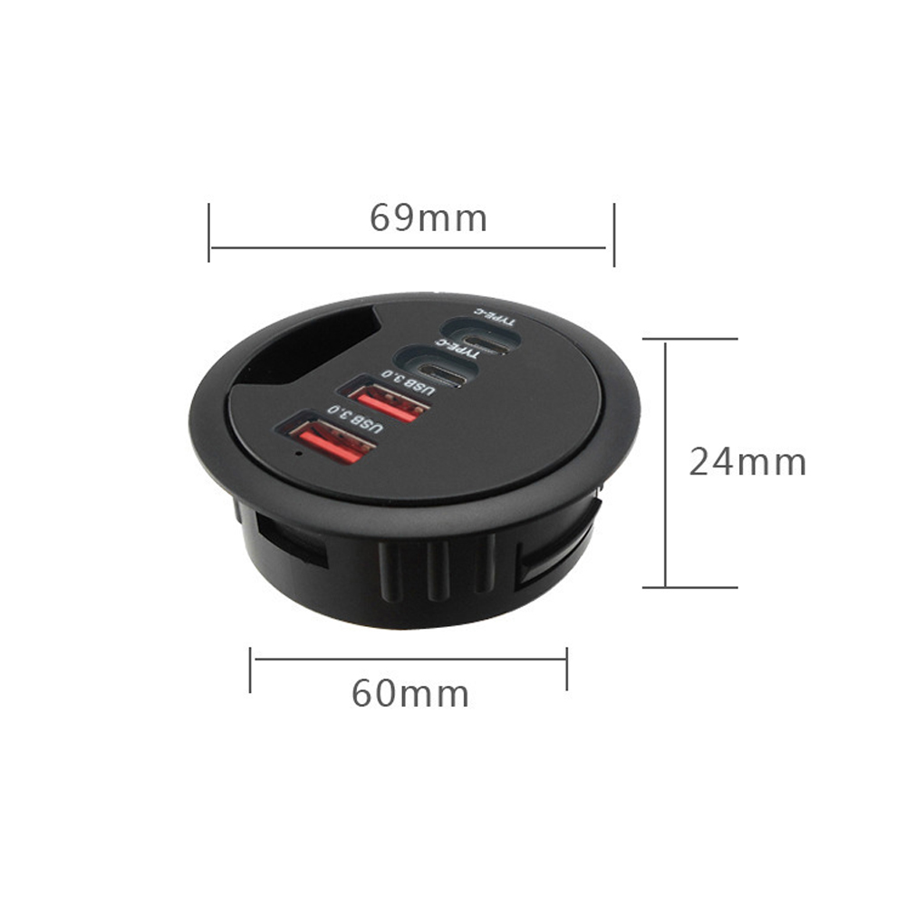USB Desk Hub USB3.0 HUB With 2 Port USB3.0 2 Port Type C Adapter For Desktop PC/Notebook USB HUB Desk Mount USB 3.0 Splitter. 