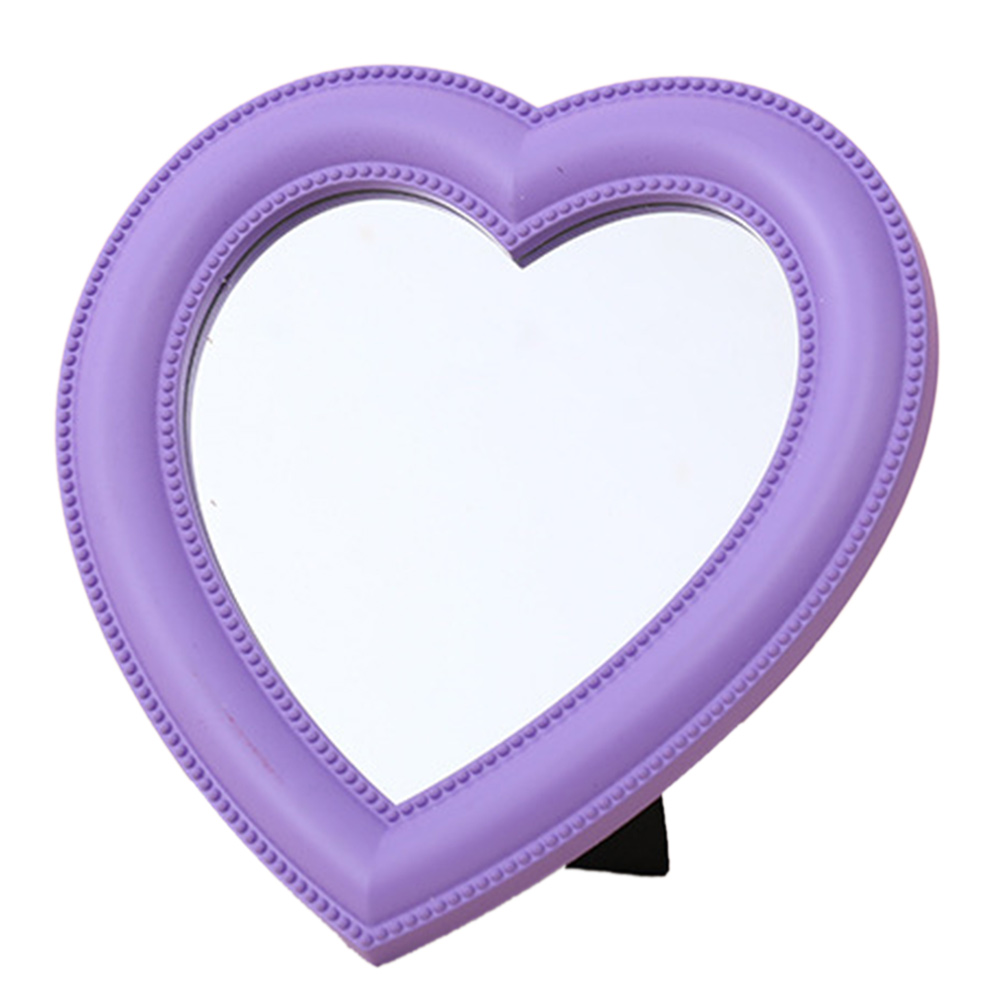 FORIDE Love Mirror Desktop Makeup Mirror Wall Mounted Dual-Use Vanity Mirror Girl Room Wall Decor Heart-Shaped Mirror(Pink S). 