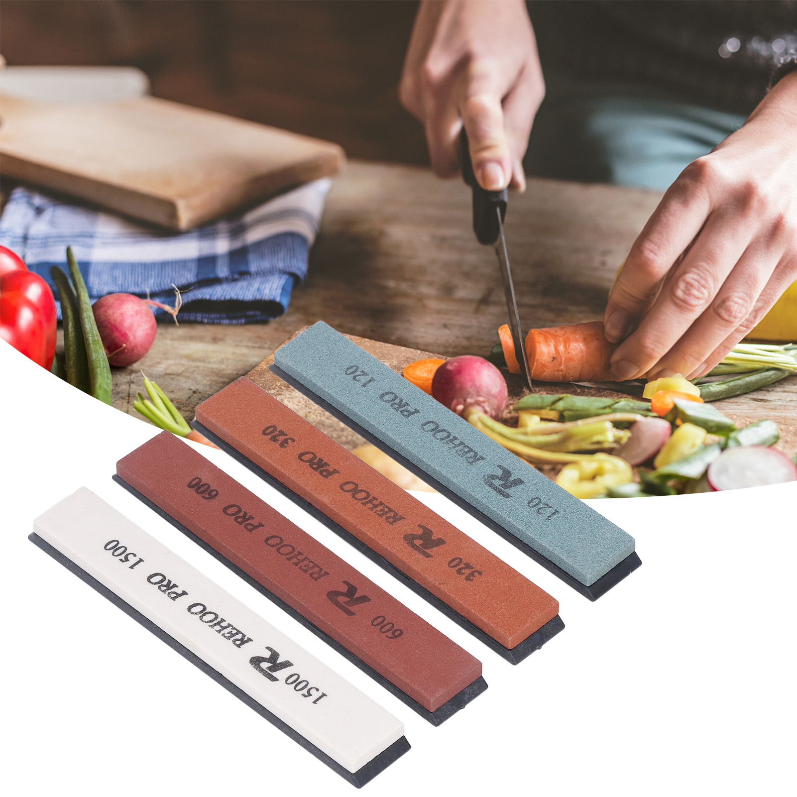 Whetstone Kit, Long Lasting Sharpness Simple Operation Whetstone Sharpener Set Fixed Angle for Chisels. 
