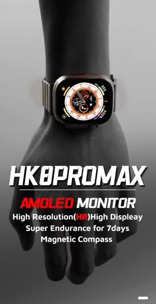 HK8 Pro Max Ultra Smart Watch Men 49mm AMOLED Screen Compass NFC Smartwatch Blood Pressure Fitness Watches for Android IOS 2023. 