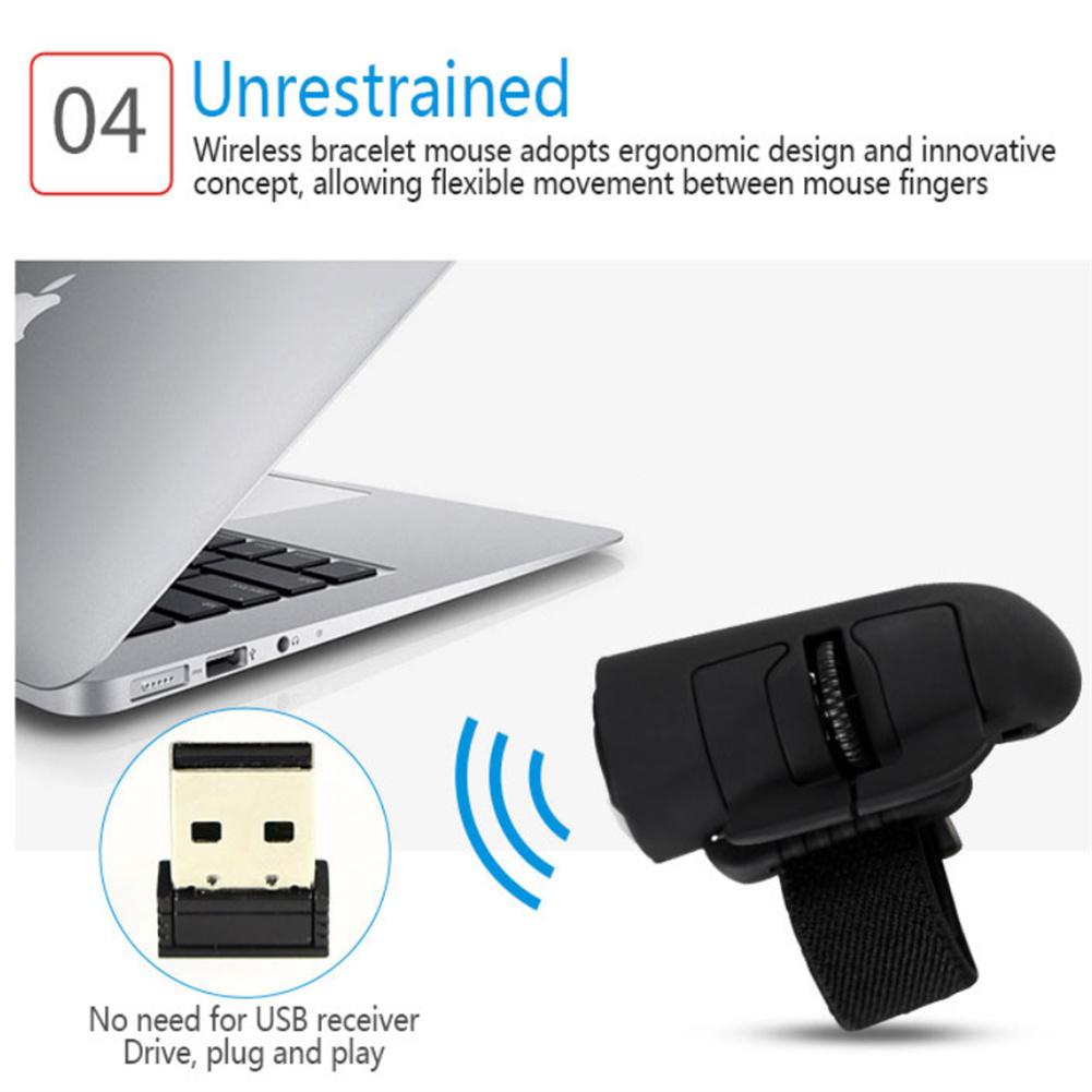 Mini Bluetooth-Compatible Wireless Finger Ring Mouse Ergonomic Handheld Optical Travel Mice 2.4G Version PC Remote Button Click. 