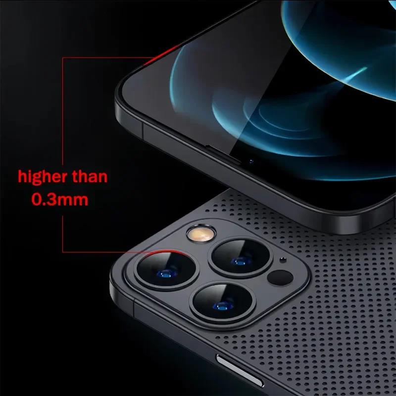 Heat Dissipation Cooling Case for IPhone 16 Pro Max Ultra Thin Matte Funda for IPhone 15 14 13 12 Pro Max Plus Mesh Slim Hard PP. 