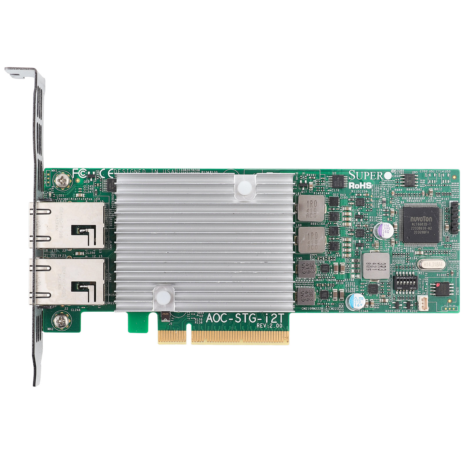 10Gbe Network Card for Supermicro AOC X540AT2 AOCSTGI2T 2.0 RJ45 2Port Adapter. 