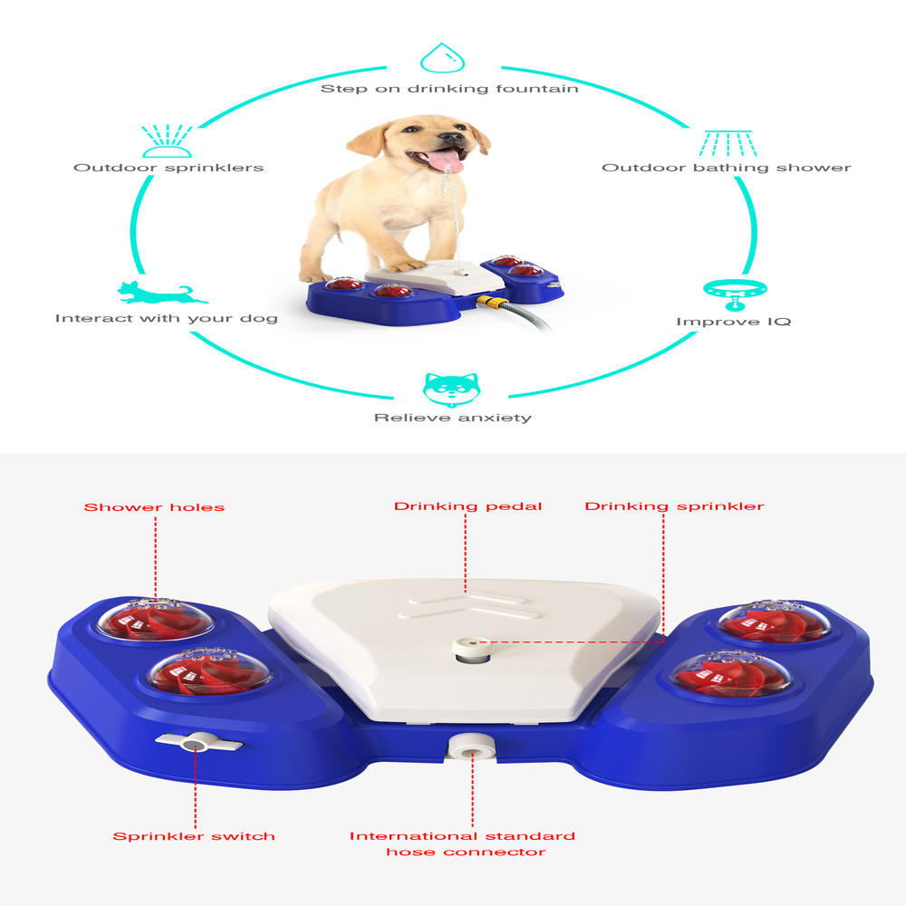 Adjustable  water sprinkler Fun Waterproof Durable Outdoor bath Multi-functional Portable Automatic water feeding for Pet grooming Outdoor play Training tool Summer activity  water station. 