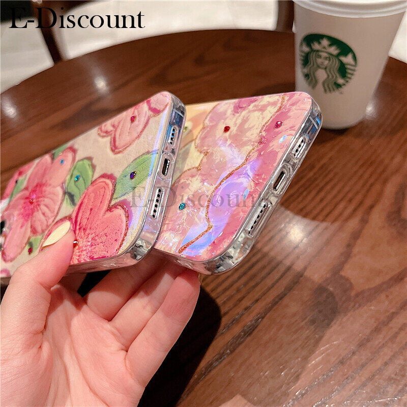 New Phone Case For Realme C53 Cover Soft Blue Light Oil Painting Flower Silicone Anti Shock For Realme C53 Case. 