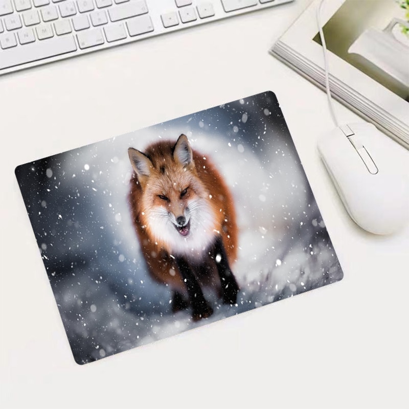 【happy one】Gaming Extended Large Noni-slip Softy Rubber with Fox Pattern Laptop Notebook Desk Computer. 