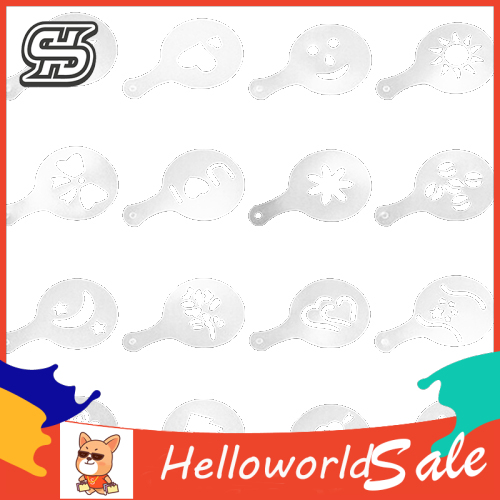 16Pcs Creative Coffee Cappuccino Latte Templates Art Stencil DIY Decoration Mold. 