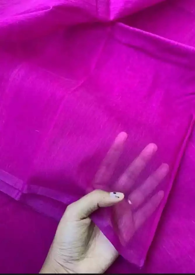 Traditional and Fashionable Style with Tangail Half Silk Muslin Than Saree for Women - Suitable for All Occasions and Seasons. 