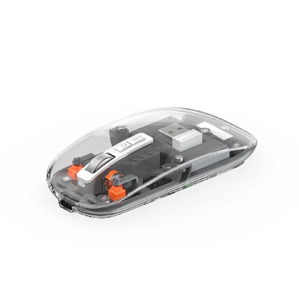 Transparent Mouse Wireless Bluetooth Rechargeble Battery With Beautiful Design, Comfortable Use, Smooth Movement. 