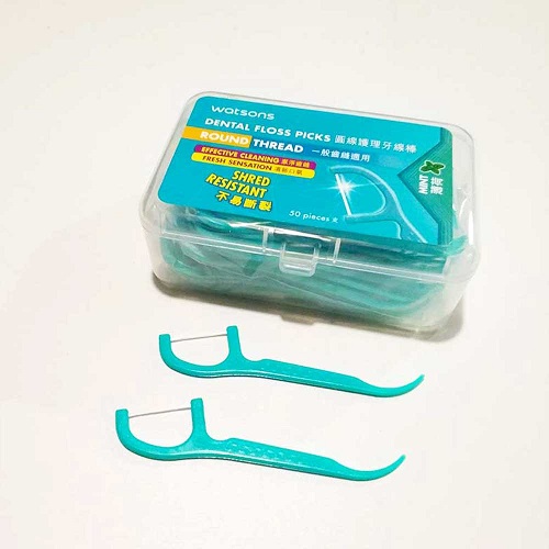 Watsons Dental Floss Picks Round Thread Mint 50 piece