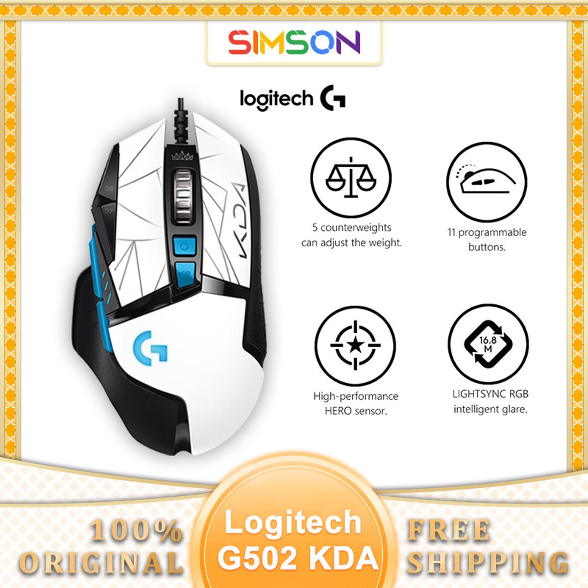 G502 HERO KDA LIGHTSYNC RGB Gaming Mouse USB Wired Mice 25600 DPI Adjustable Programming Mice for Mouse Gamer