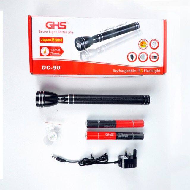 GHS DC-90 / DC-90 PLUS LED RECHARGEABLE Torchlight JAPAN DC-90 PLUS RECHARGEABLE LED FLASHLIGHT LONG BATTERY LIFE TORCH LIGHT. 